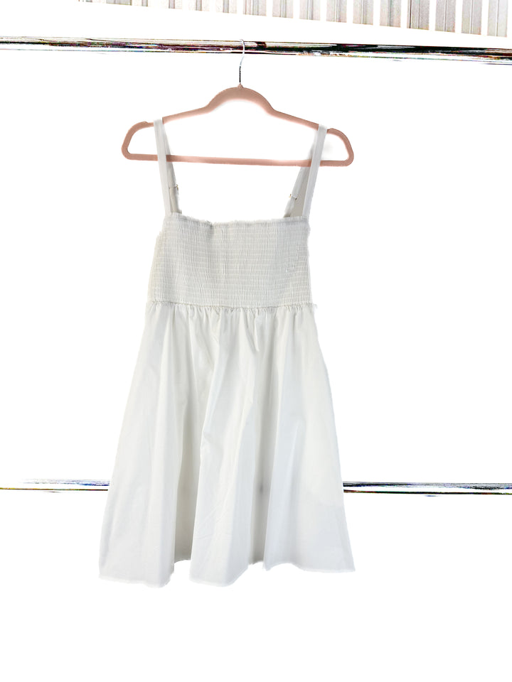 show me your mumu white smocked dress NWT (m)
