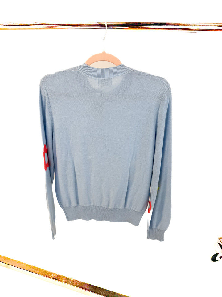 27 miles blue floral sweater NWT (xs; retail $295)