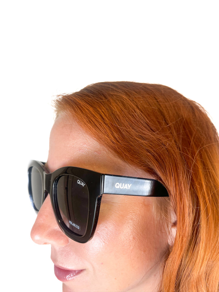 Quay Black Wayfarer Style Sunglasses NWT (retail $85)