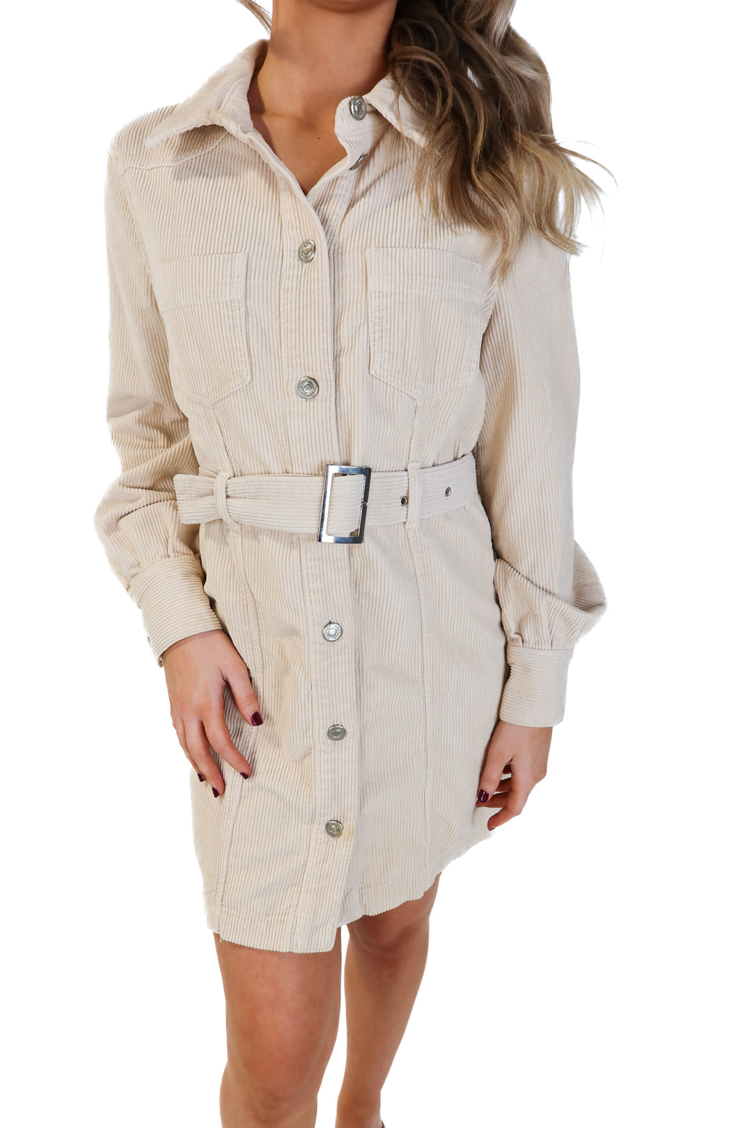 Topshop beige corduroy dress (4; retail $67)