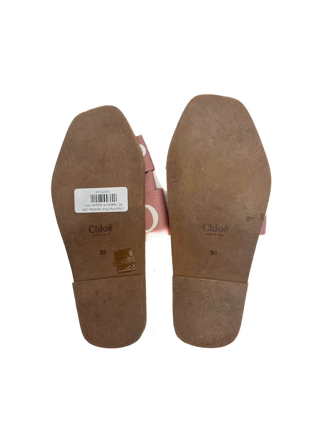 Chloe Flat Pink Sandals (38)