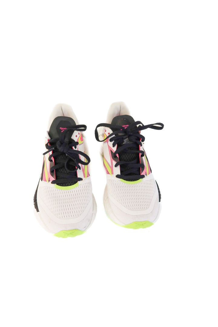 reebok white/pink chunky sneakers (8; retail $85)