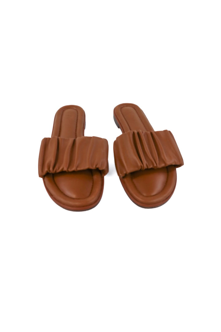 J.crew brown scrunched sandals (9; retails for $98)