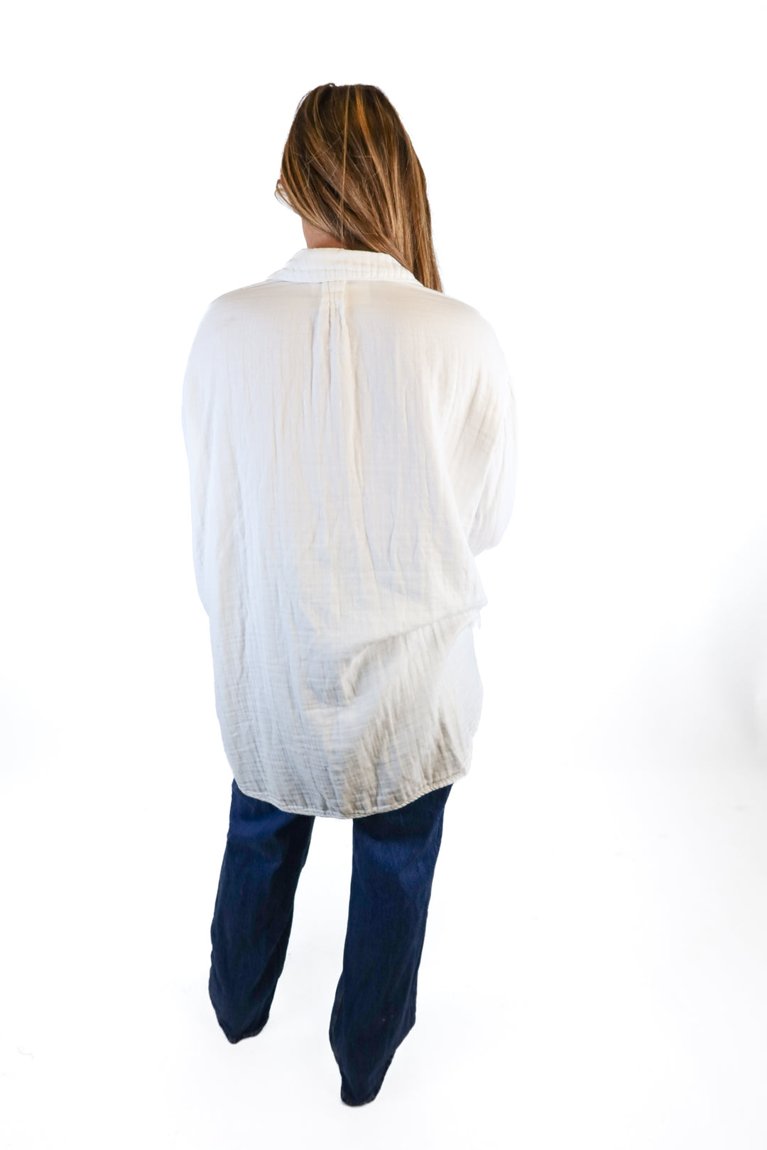 free people cp shades white gauze button up (s; retail $59)