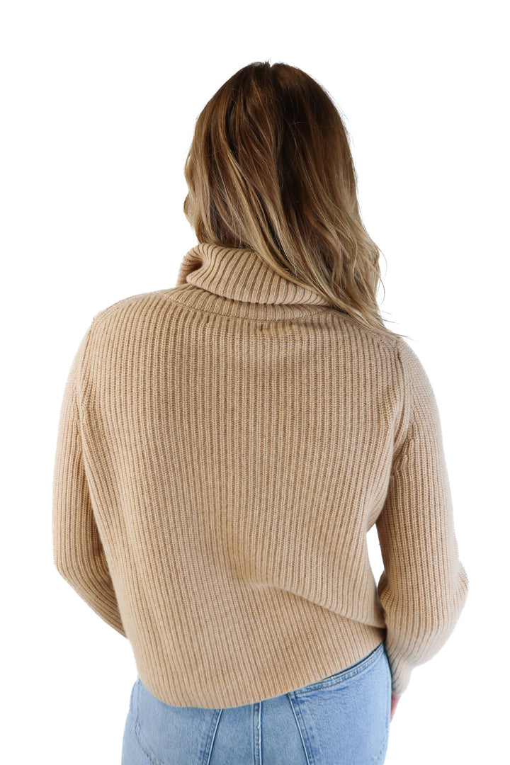 Banana republic tan turtleneck sweater NWT (s; retails for $240)