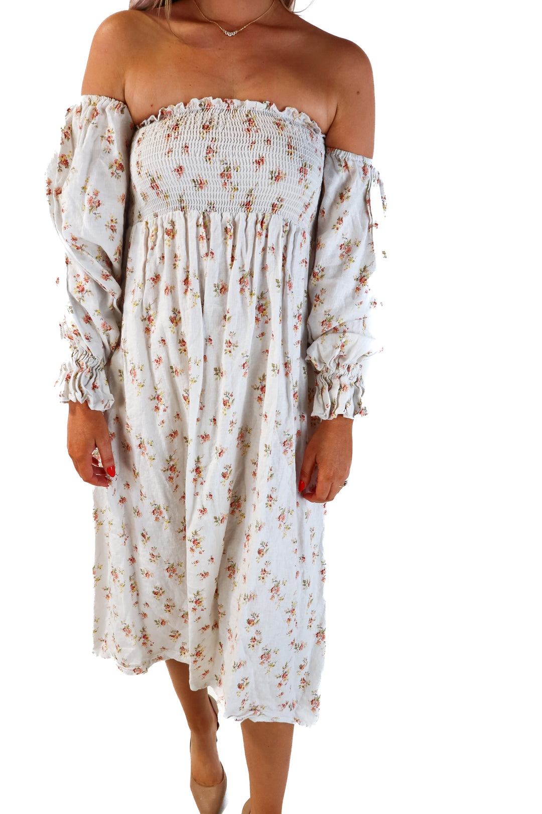 Petal+Pup white floral maxi dress (6)