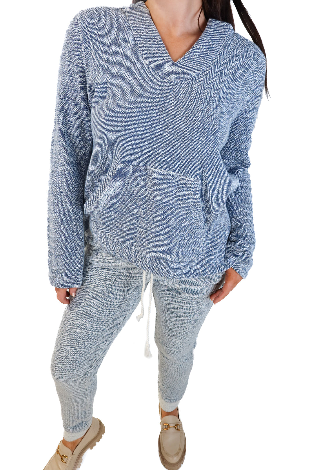 SOLD: Faherty blue knit lounge set (m; retail $216)