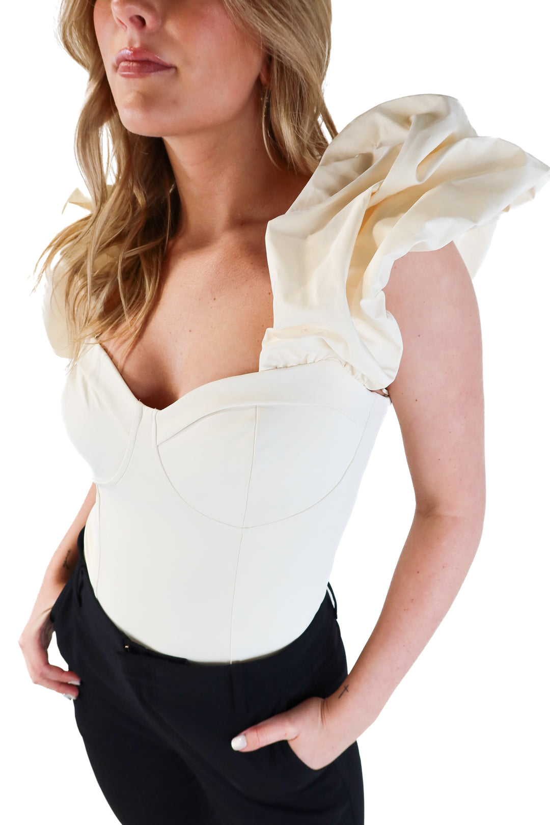 Express Cream Bodysuit (M; retail $34)