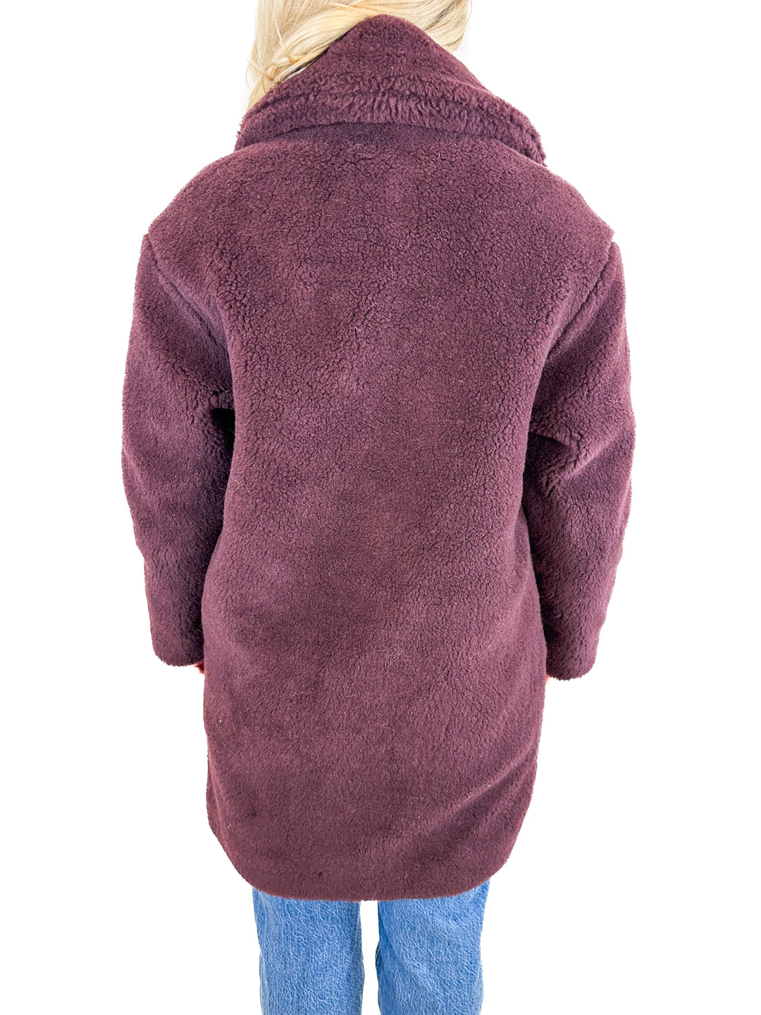 Abercrombie Dark Mulberry Teddy Coat (XXS)