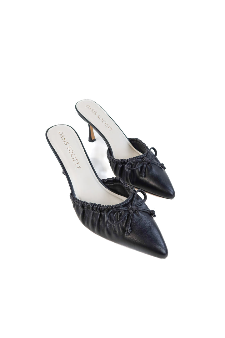 Oasis society black scrunched bow kitten heels NWOT (10; retails for $60)