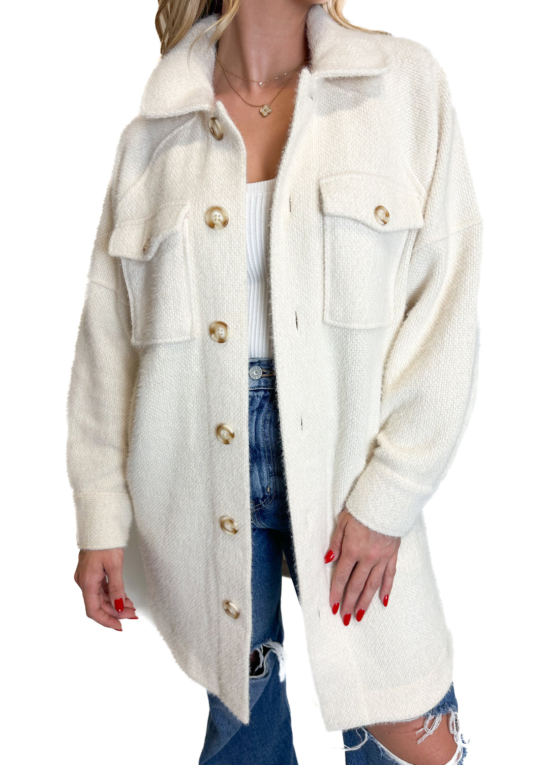Calia Cream Knit Coat NWT (XS)