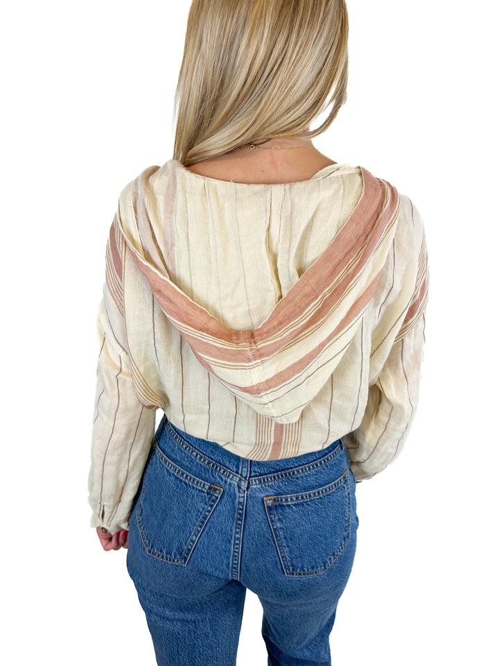 Free People Striped Hoodie (XS)