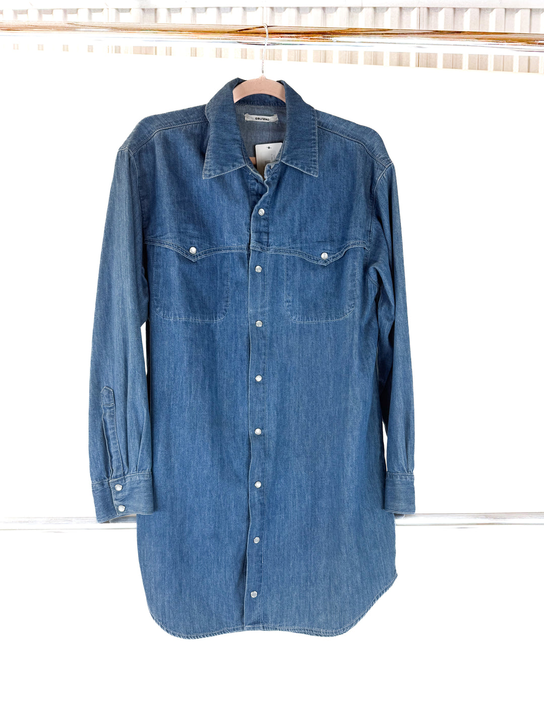 Grlfrnd chambray button up dress (S; retail $275)