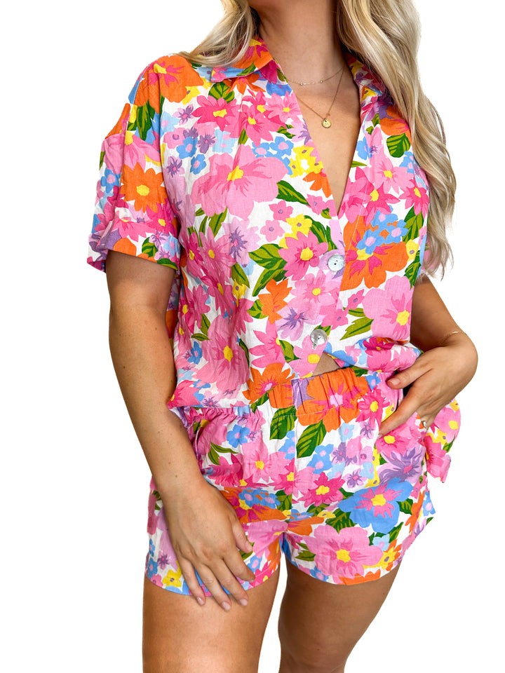 Show Me Your Mumu Barbie Floral Linen Set NWT (XS)