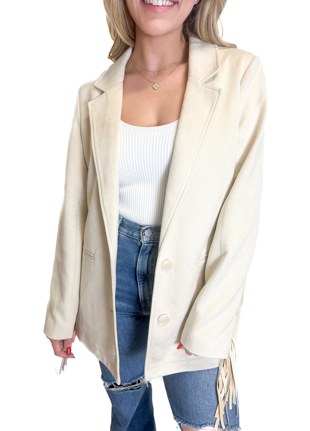 Show Me Your Mumu Faux Suede Fringed Jacket NWT (XS)