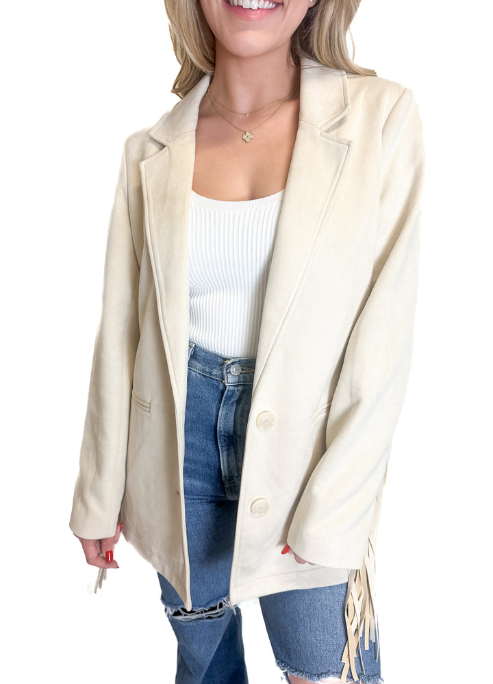 Show Me Your Mumu Faux Suede Fringed Jacket NWT (XS)