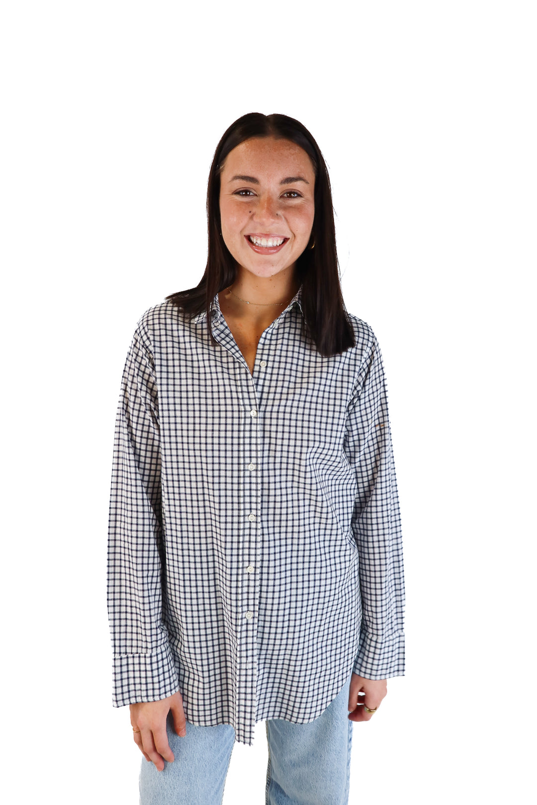 Velvet Cotton Checked Shirt (M)