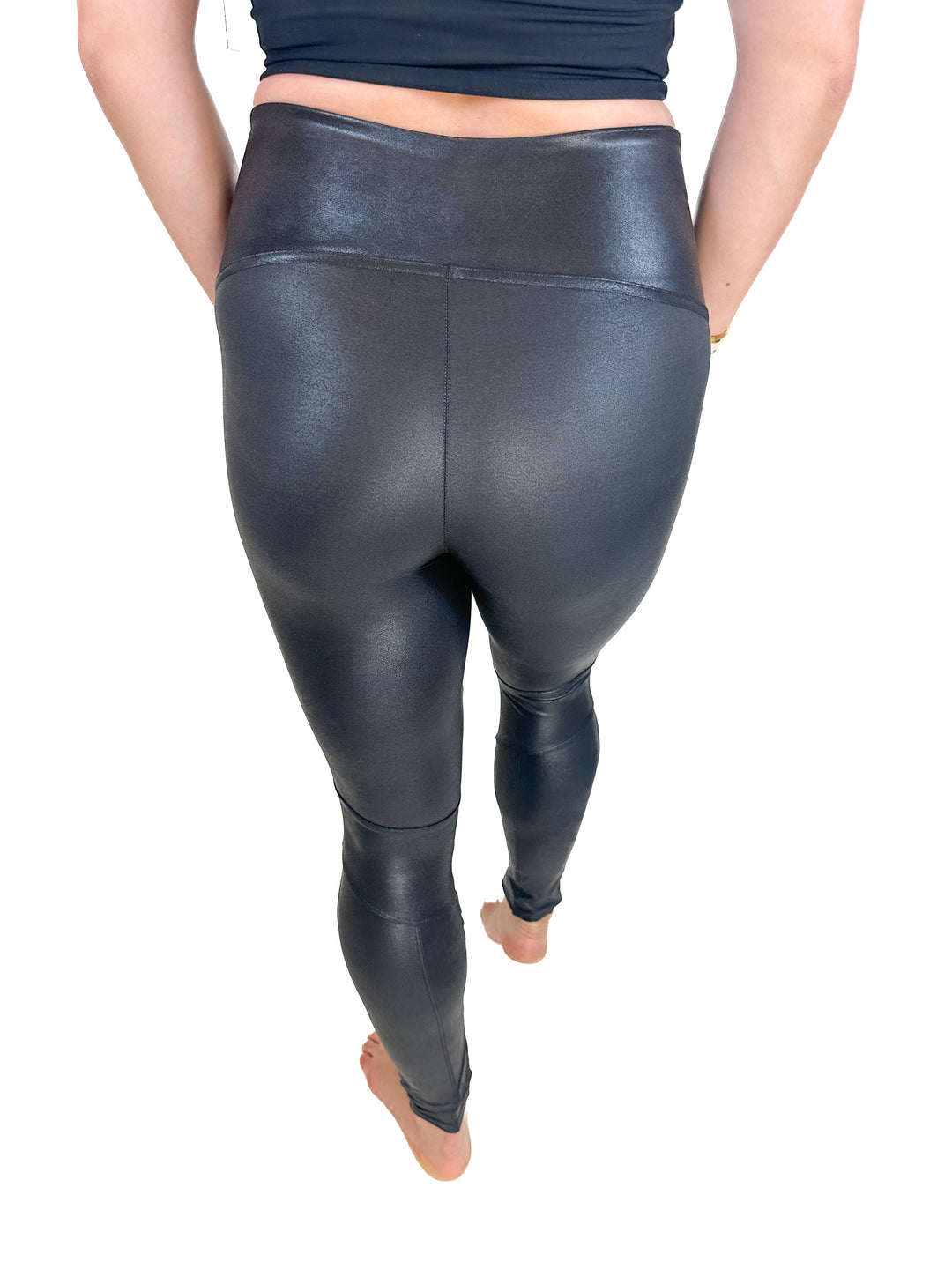 Spanx Vegan Leather Moto Style Leggings (L)