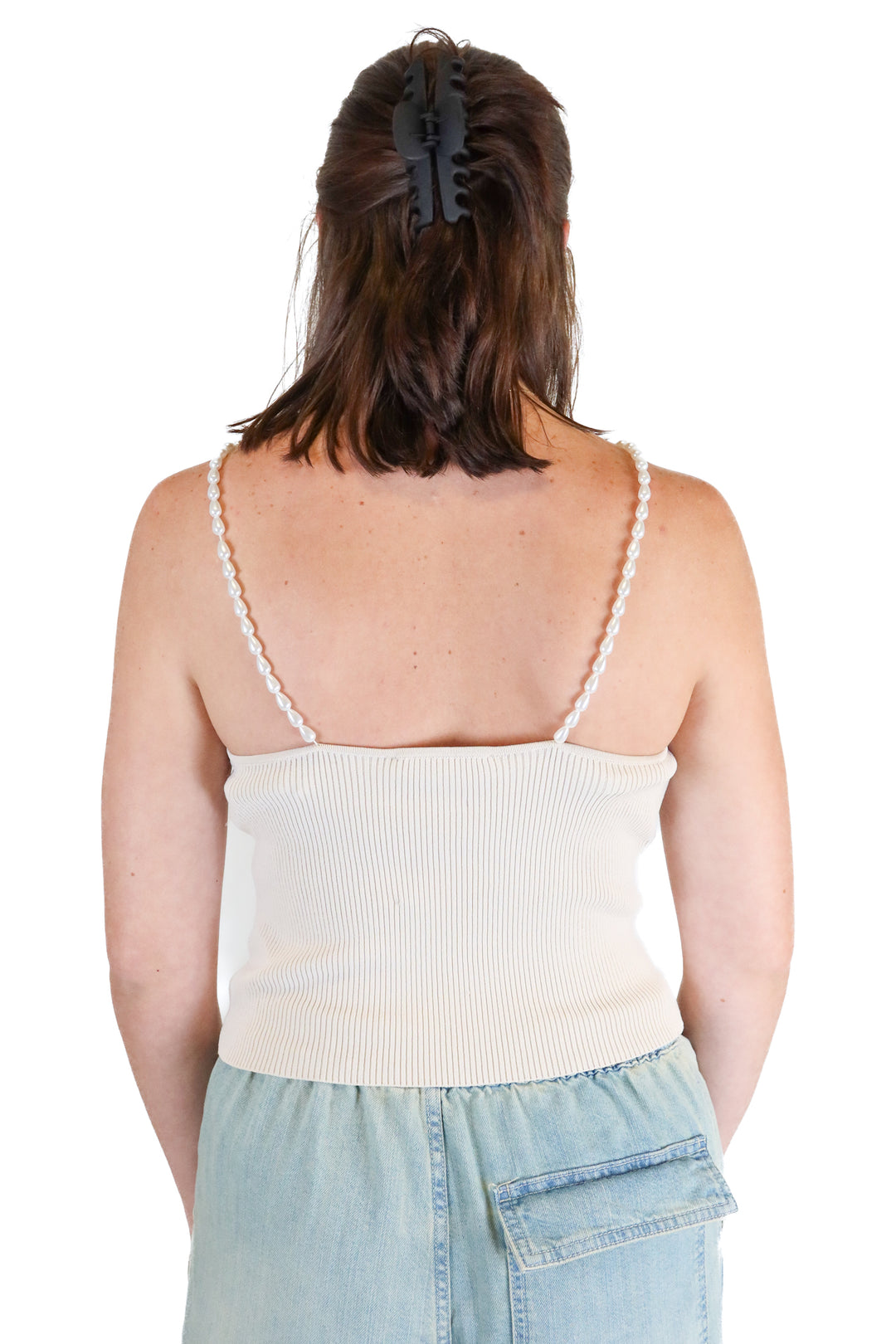 House of Harlow Beige Pearl Strap Tank NWT (M: Retail $125)