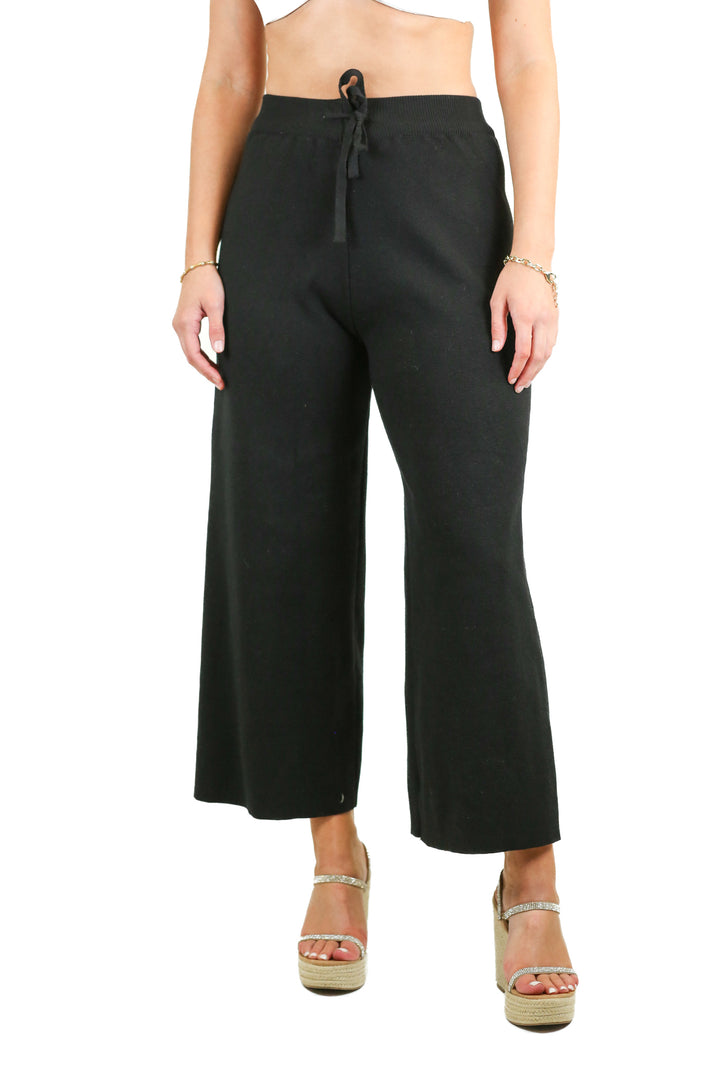 petal and pup knit black wide leg pants (s/m)