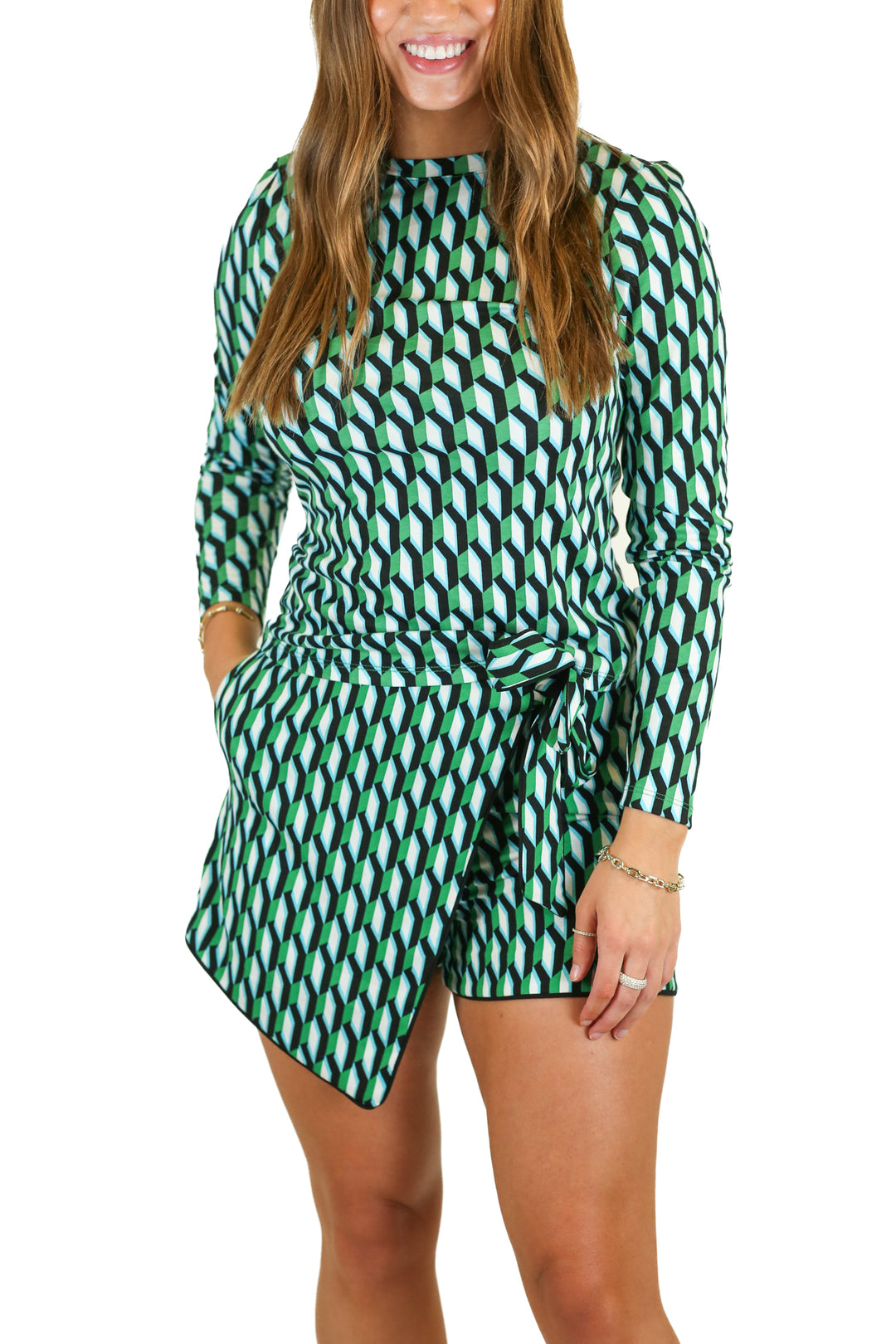 Diane Von Furstenberg for Target green/blue/black printed skort set NWT (XS; retail $52)