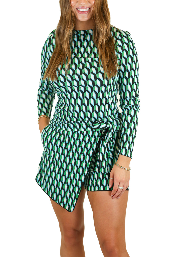 Diane Von Furstenberg for Target green/blue/black printed skort set NWT (XS; retail $52)