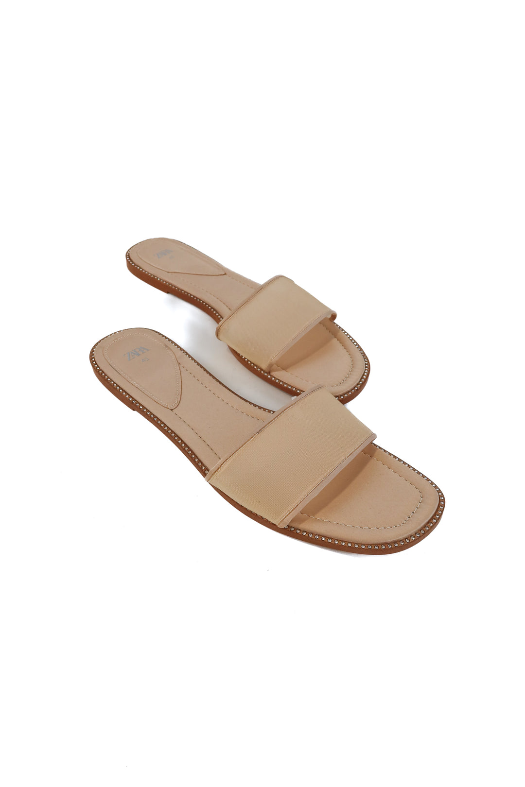 Zara tan mesh stud sandals NWOT (41; retails for $60)