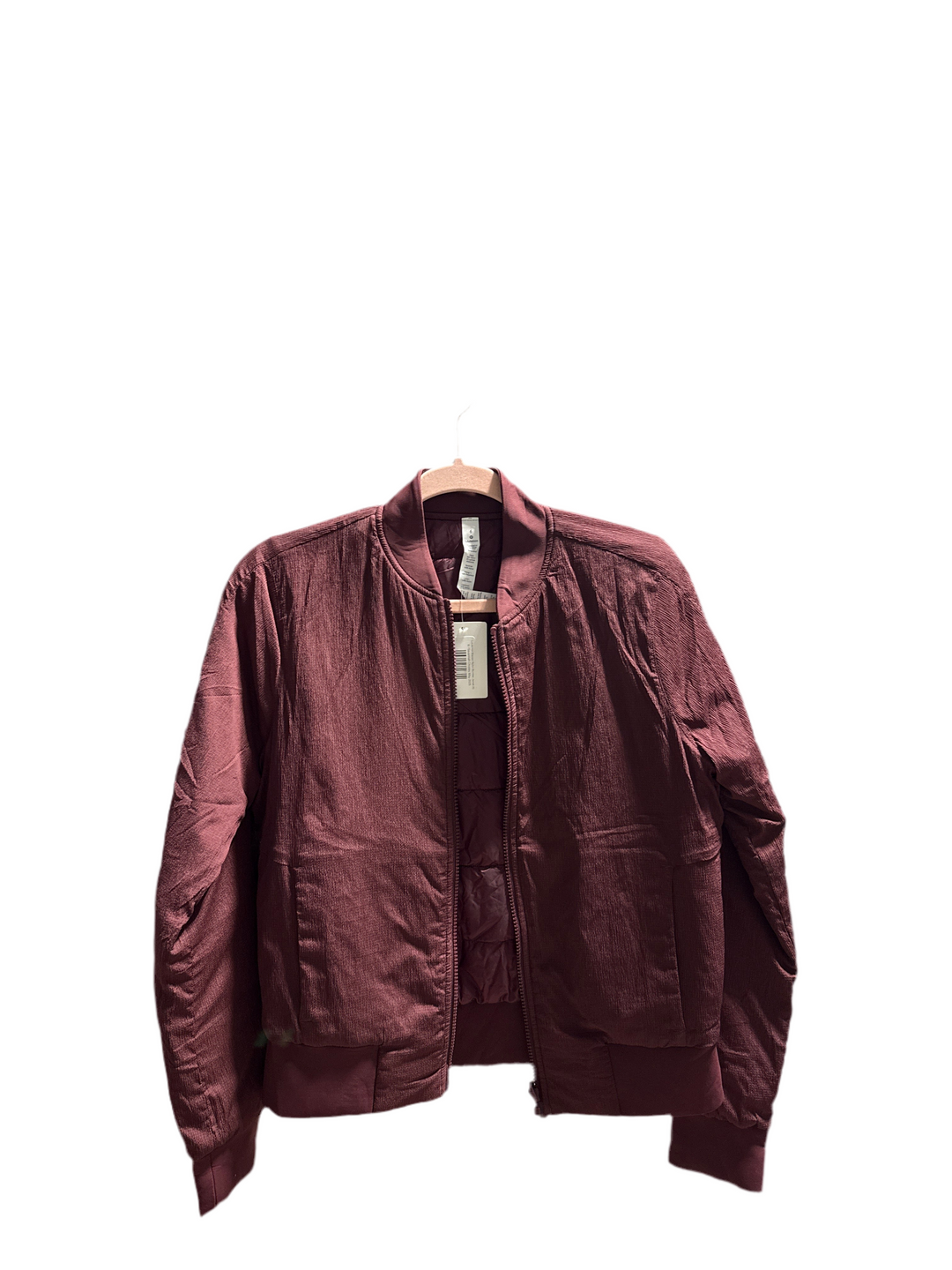 SOLD: Lululemon Maroon Nylon Bomber Jacket (6; retail $198)