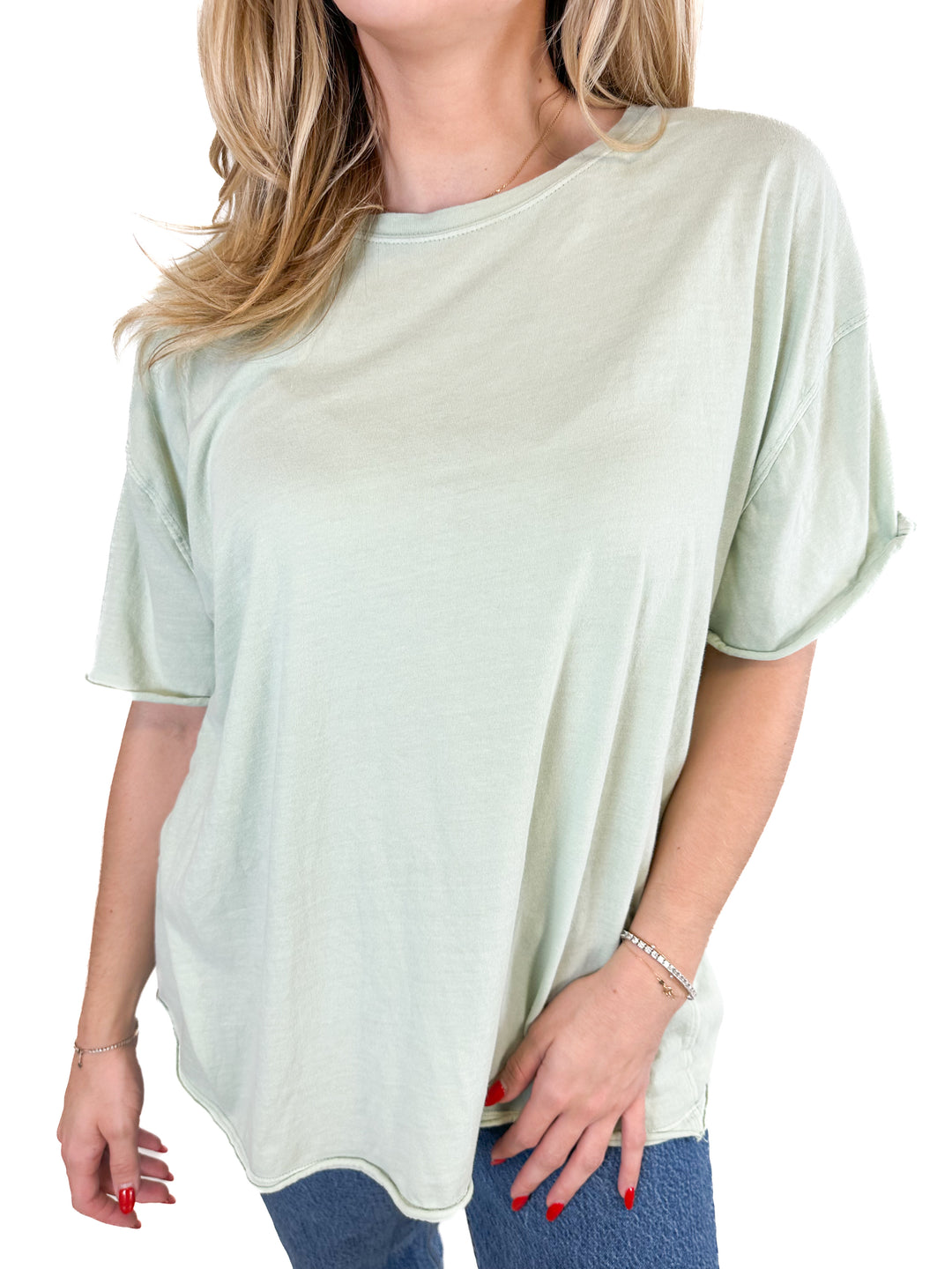 Free People Green Oversized T-Shirt (S)