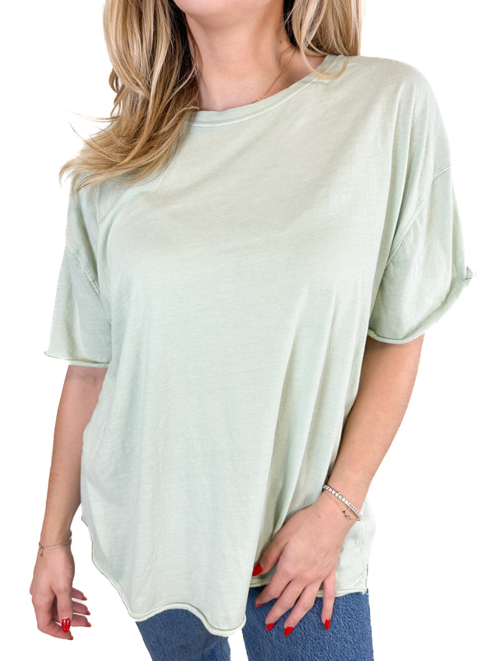Free People Green Oversized T-Shirt (S)