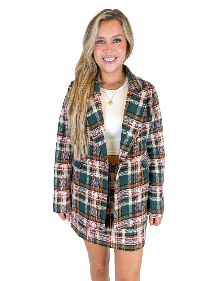 Fate Plaid Jacket and Mini Skirt Set (L)