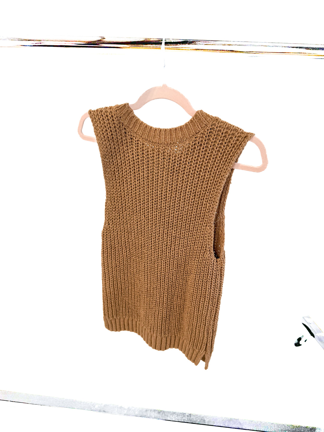 Abercrombie & fitch brown knit sleeveless top (m)