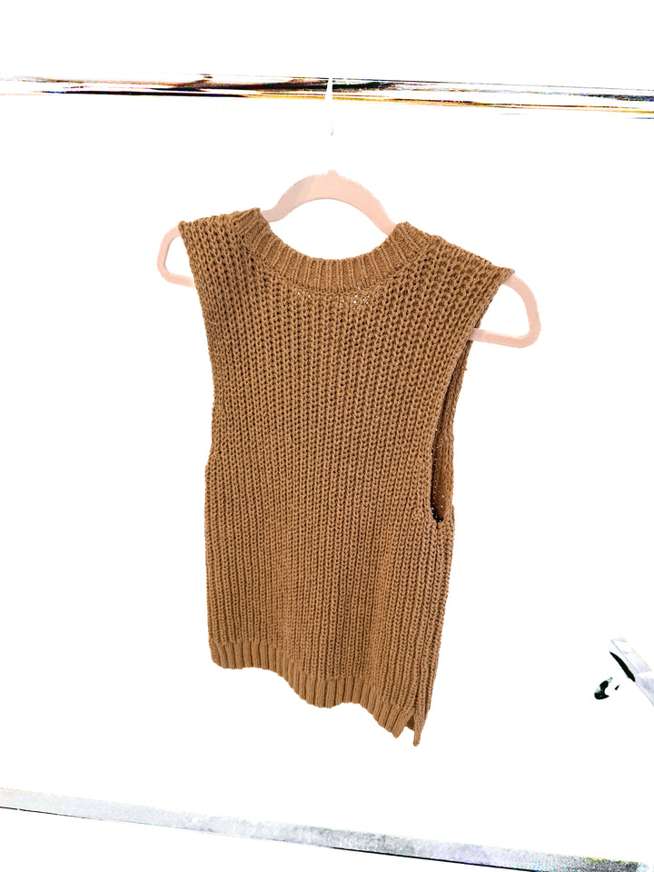 Abercrombie & fitch brown knit sleeveless top (m)