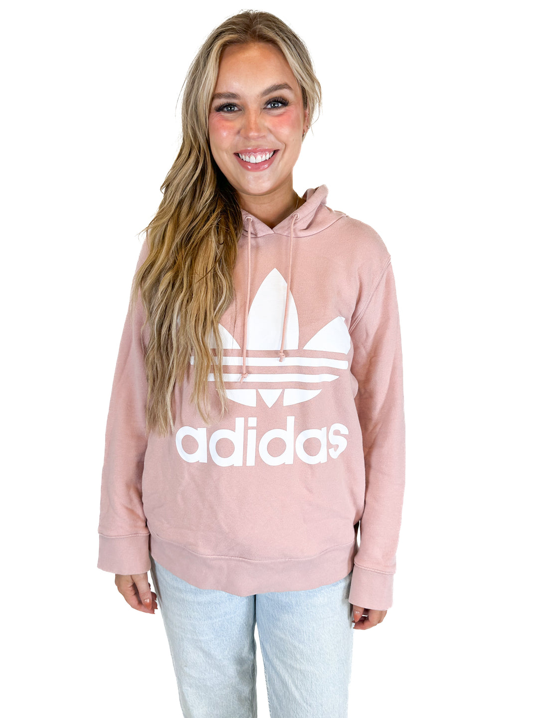 Adidas Pink Trefoil Hoodie (L)
