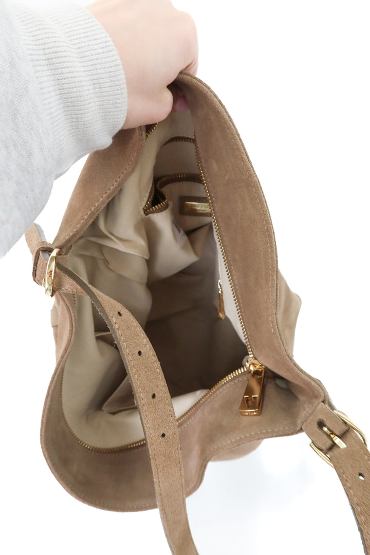 vestirsi taupe suede bag (retail $399)