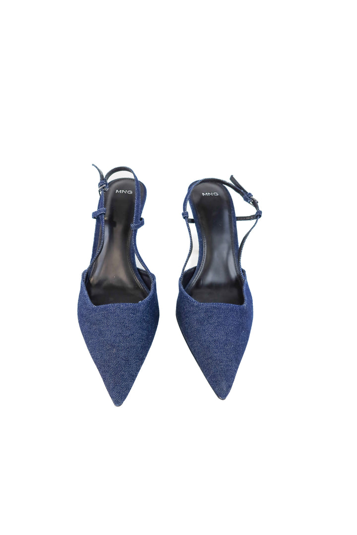 Mng dark denim kitten heels NWOT (42/ Fit US10; retail $79.99)