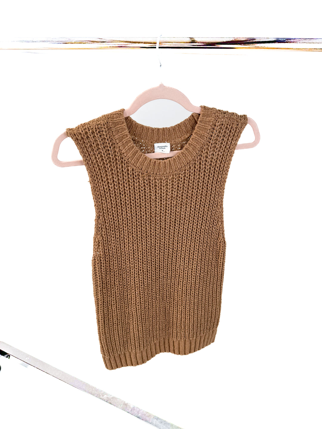 Abercrombie & fitch brown knit sleeveless top (m)