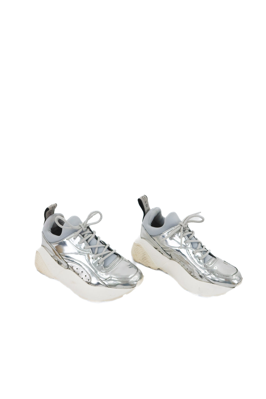 stella mccartney silver sneakers (36/ US 6; retail $595)
