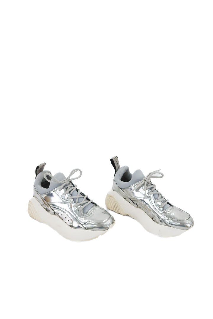 stella mccartney silver sneakers (36/ US 6; retail $595)