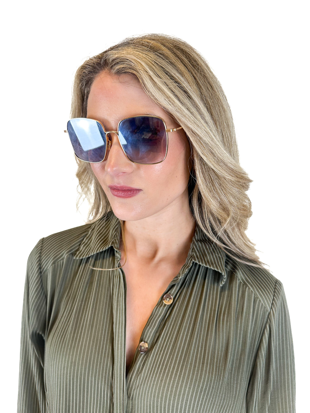 Gold Square Sunglasses
