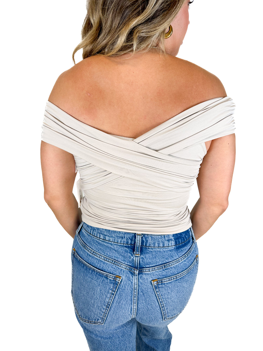 Abercrombie Taupe Draped Top NWT (S)