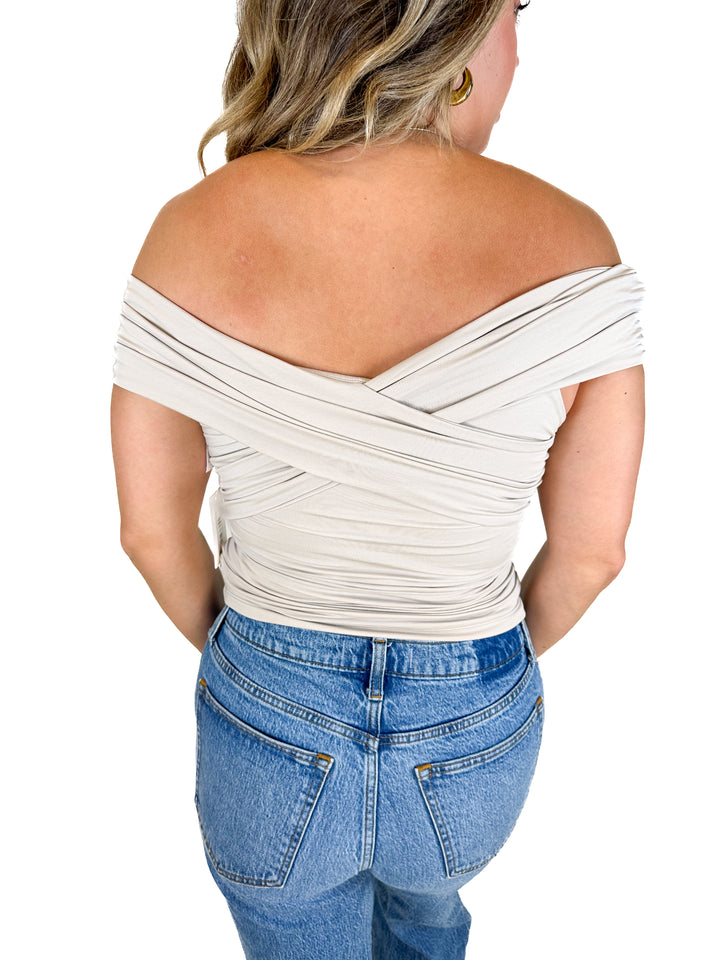 Abercrombie Taupe Draped Top NWT (S)