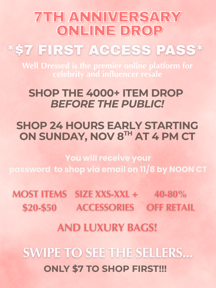 Celebrity/Influencer Online Closet Drop First Access Pass