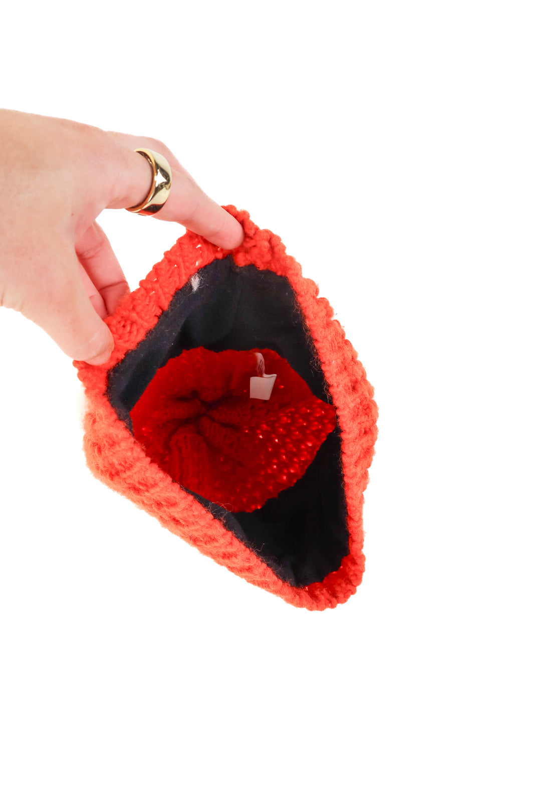 Anthropologie orange beanie with pink pom