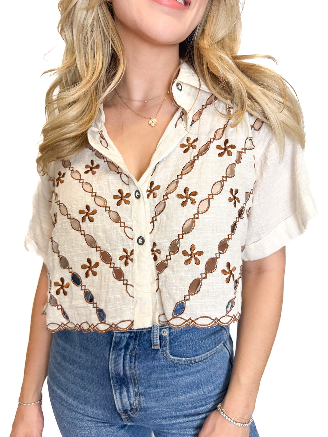 We The Free Eyelet Camp Shirt NWT (XS)