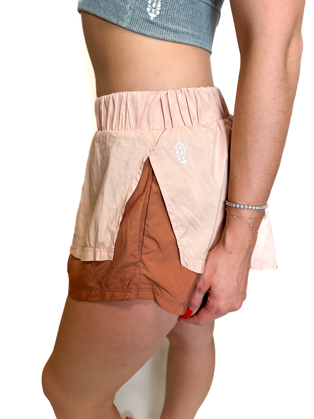FP Movement Tan and Rust Running Shorts (M)
