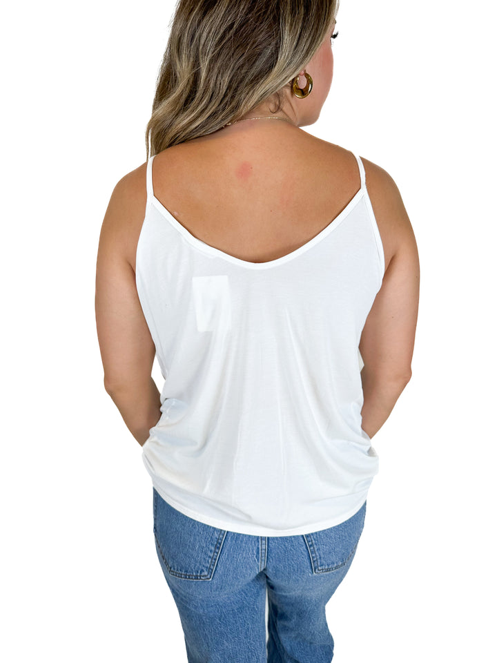 Wasabi + Mint White Tank Top (M)