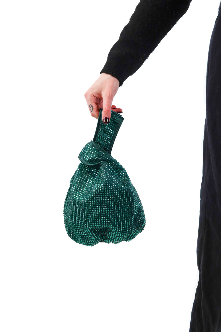 J.crew green rhinestone bag
