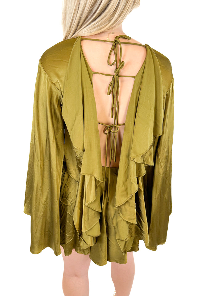 NBD Olive Green Seema Top and Skirt Set NWT (XXS)
