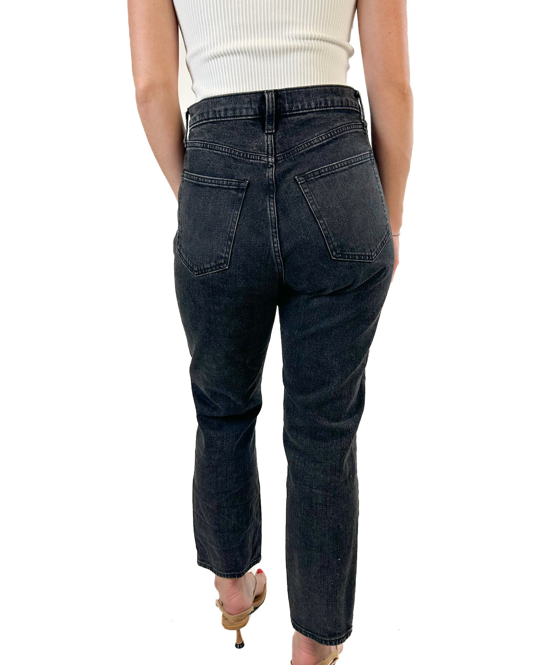 Abercrombie Black Curve Love Ultra High Rise Ankle Straight Jean (28/6R)